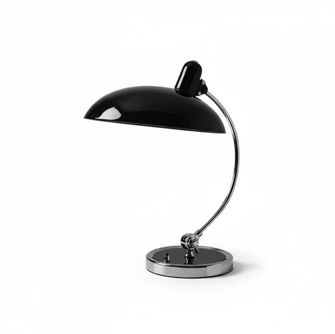 Lampa biurkowa retro metalowa chromowana