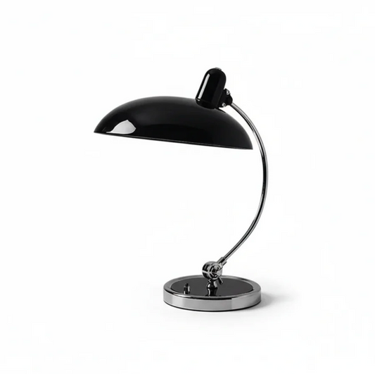 Lampa biurkowa retro metalowa chromowana
