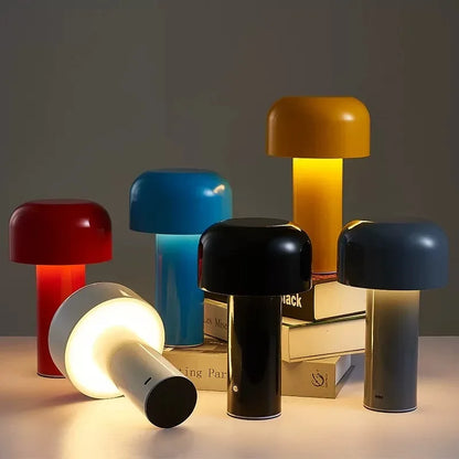 Nowoczesna lampa stołowa LED — grzybek, przenośna, ładowalna, dotykowa | Norivo Norivo