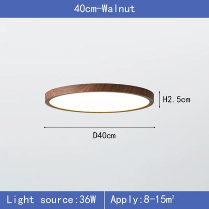 Lampa sufitowa LED z drewnianą ramą — okrągła | Norivo Norivo