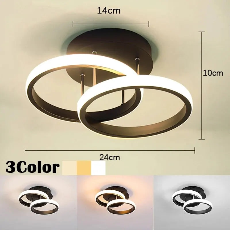 Lampa sufitowa LED — geometryczna oprawa trzy pierścienie, styl modern | Norivo Norivo