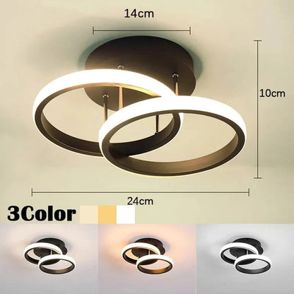 Lampa sufitowa LED — geometryczna oprawa trzy pierścienie, styl modern | Norivo Norivo