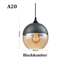 Lampa wisząca FUSIO — drewno i szkło bursztynowe, mix&match | Norivo Norivo