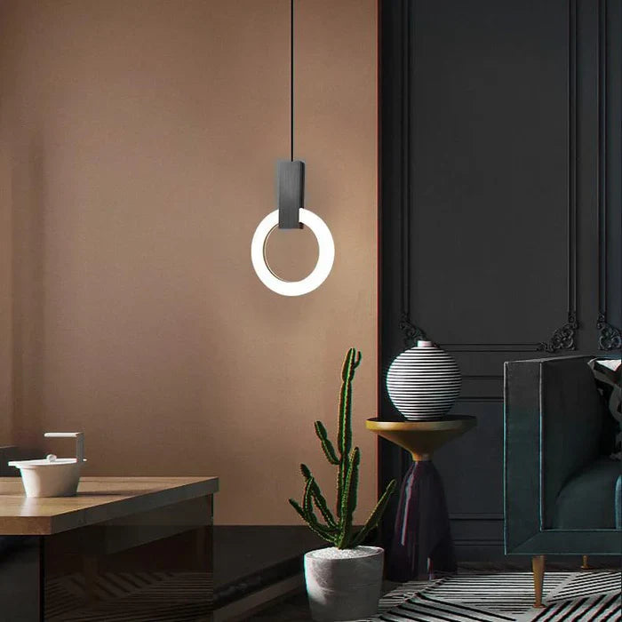Lampa wisząca LED złoty pierścień | Norivo Norivo