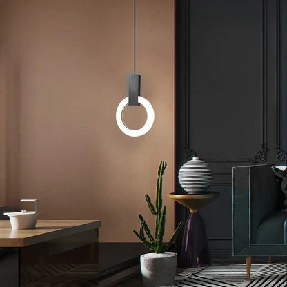 Lampa wisząca LED złoty pierścień | Norivo Norivo