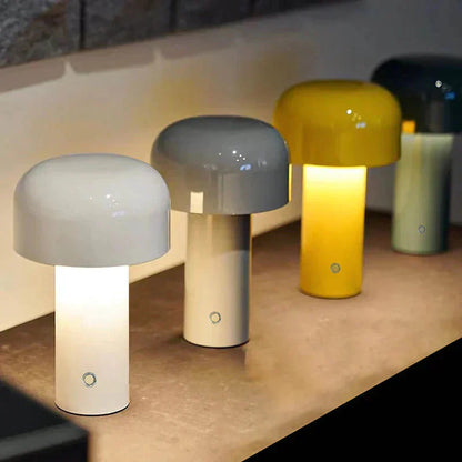 Nowoczesna lampa stołowa LED — grzybek, przenośna, ładowalna, dotykowa | Norivo Norivo
