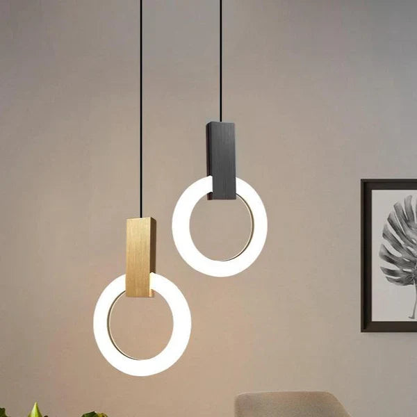 Lampa wisząca LED złoty pierścień | Norivo Norivo