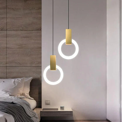 Lampa wisząca LED złoty pierścień | Norivo Norivo