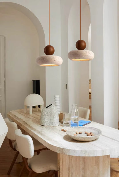 Lampa wisząca z kamienia — minimalistyczna lampa sufitowa dekoracyjna | Norivo Norivo