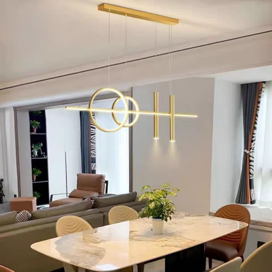 Nowoczesna lampa wisząca LED — geometryczny design, 3 pierścienie | Norivo Norivo