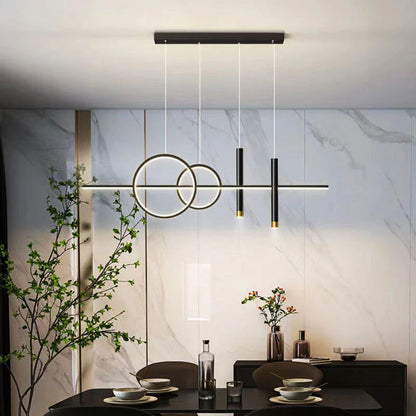 Nowoczesna lampa wisząca LED — geometryczny design, 3 pierścienie | Norivo Norivo