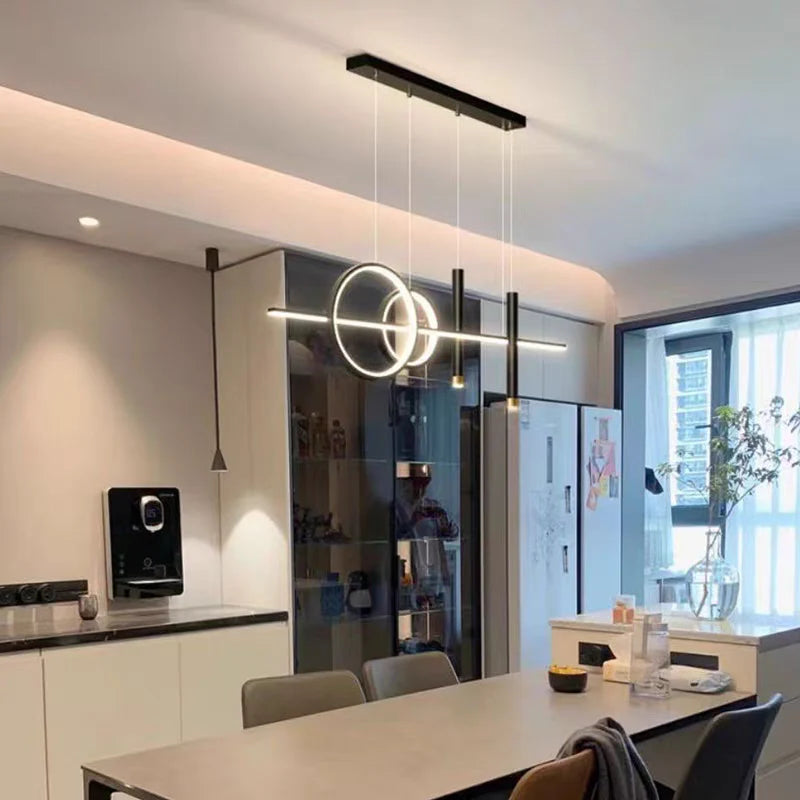 Nowoczesna lampa wisząca LED — geometryczny design, 3 pierścienie | Norivo Norivo
