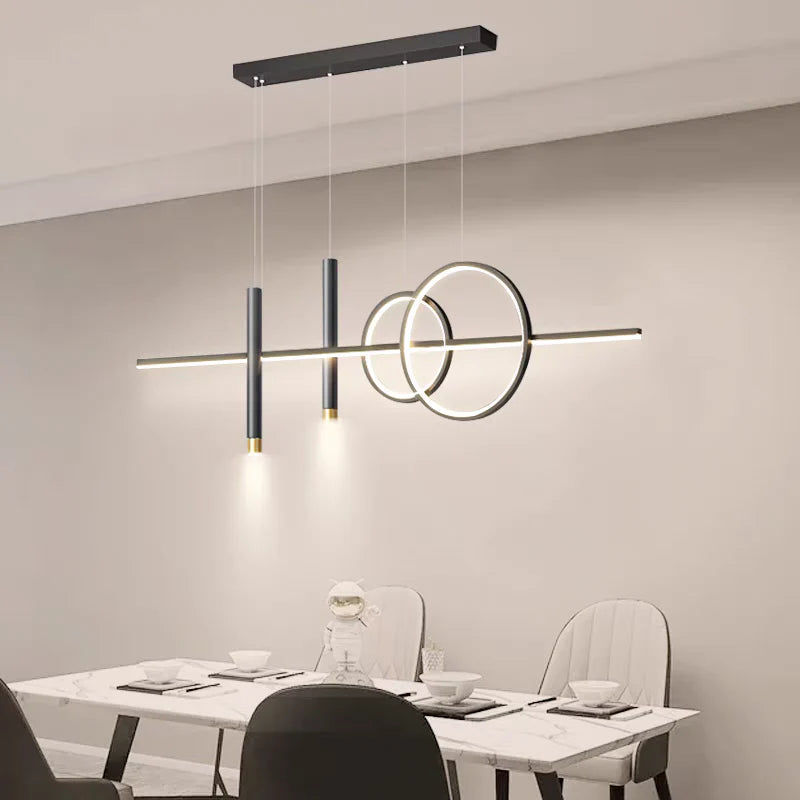 Nowoczesna lampa wisząca LED — geometryczny design, 3 pierścienie | Norivo Norivo