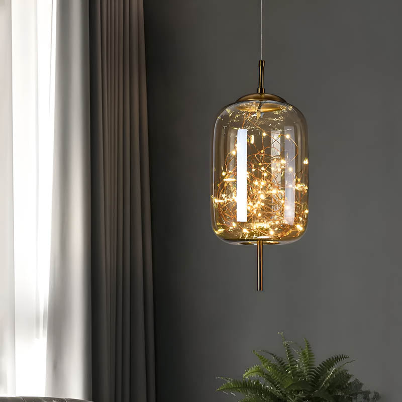Lampa wisząca ESSENCE — szklana z punktowymi diodami LED | Norivo Norivo