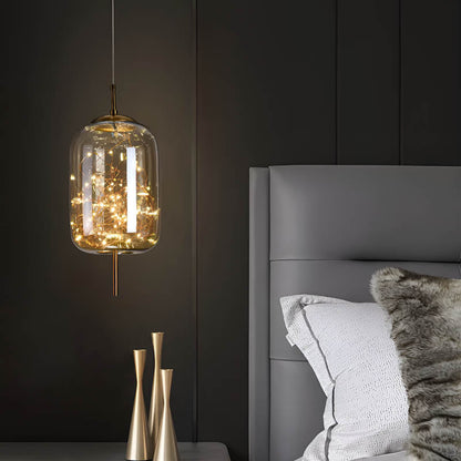 Lampa wisząca ESSENCE — szklana z punktowymi diodami LED | Norivo Norivo