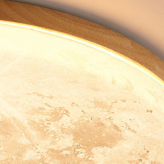 Lampa sufitowa księżyc LED — drewno i akryl, z pilotem | Norivo Norivo