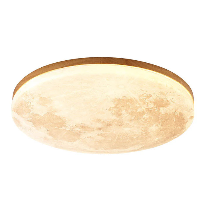 Lampa sufitowa księżyc LED — drewno i akryl, z pilotem | Norivo Norivo