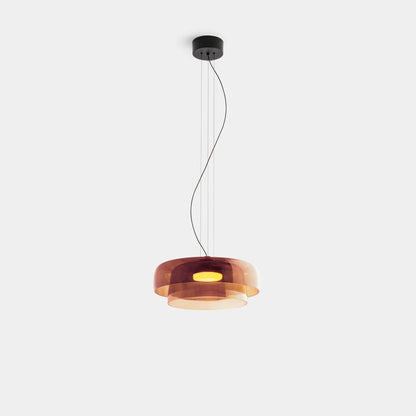 Szklana lampa wisząca z warstwowym kloszem — styl retro | Norivo Norivo