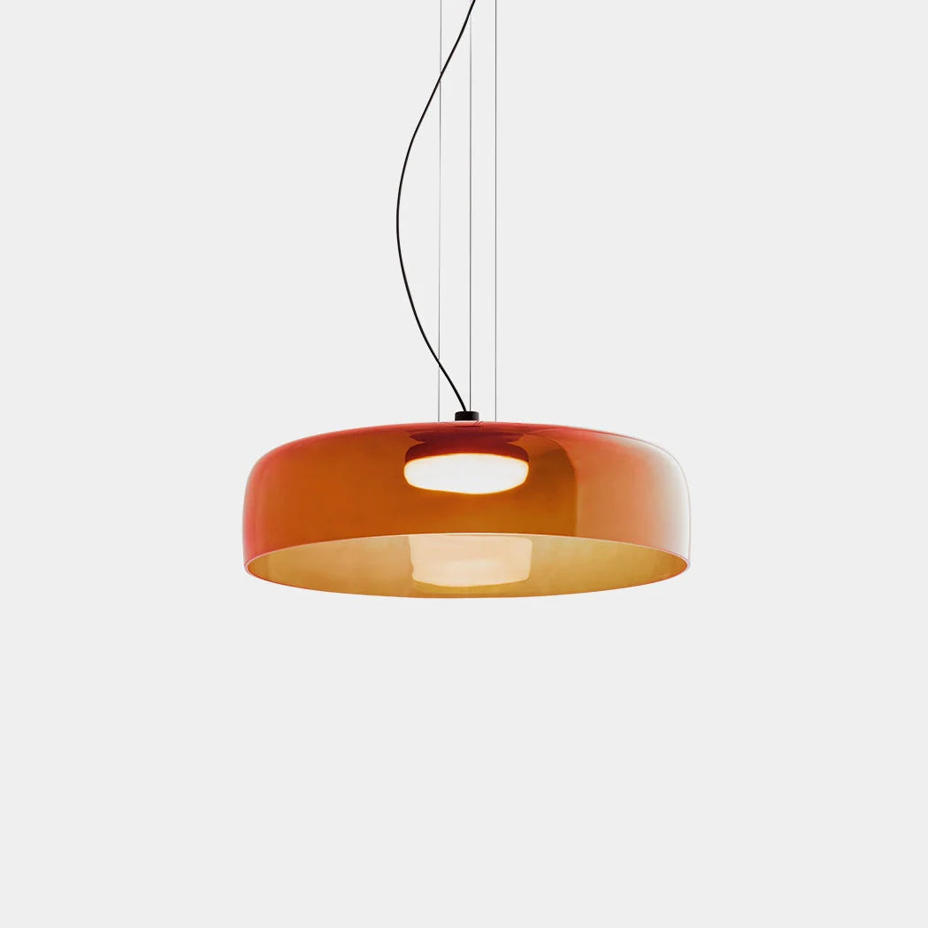 Szklana lampa wisząca z warstwowym kloszem — styl retro | Norivo Norivo