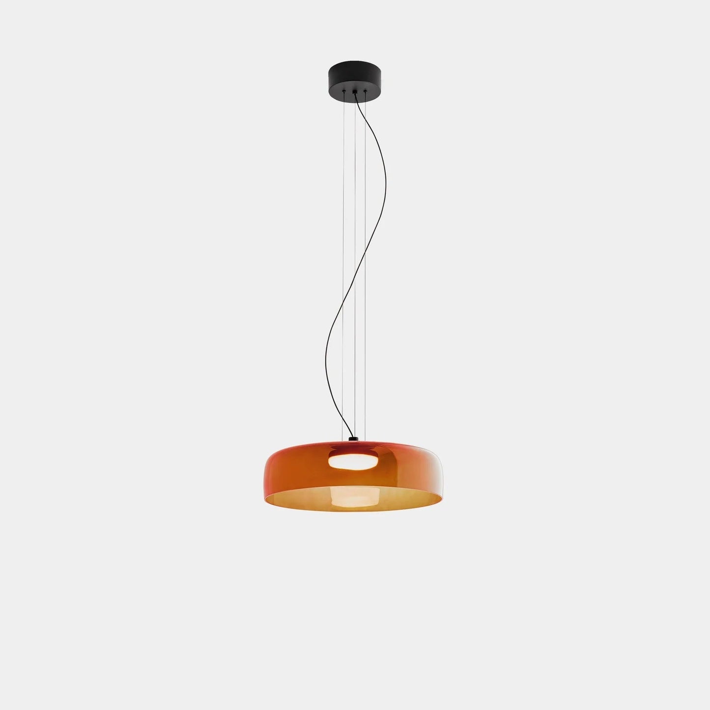 Szklana lampa wisząca z warstwowym kloszem — styl retro | Norivo Norivo