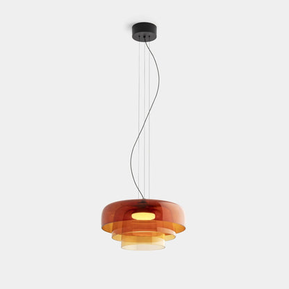 Szklana lampa wisząca z warstwowym kloszem — styl retro | Norivo Norivo