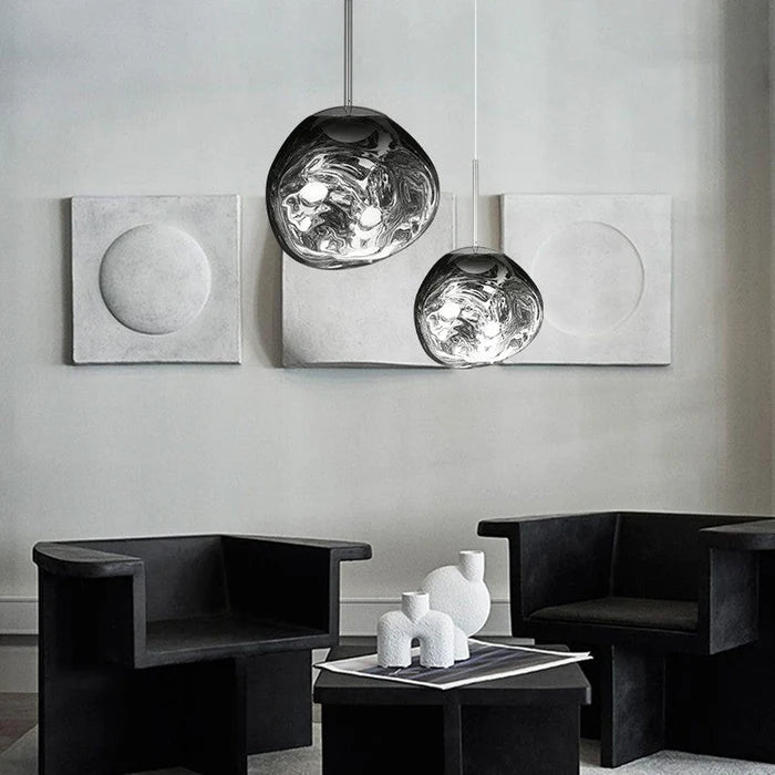 Designerska lampa wisząca topiona kula LED — 4 kolory, 4 rozmiary | Norivo Norivo