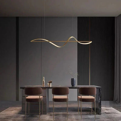 Lampa wisząca Fala LED — dynamiczna forma nad stół lub wyspę | Norivo Norivo