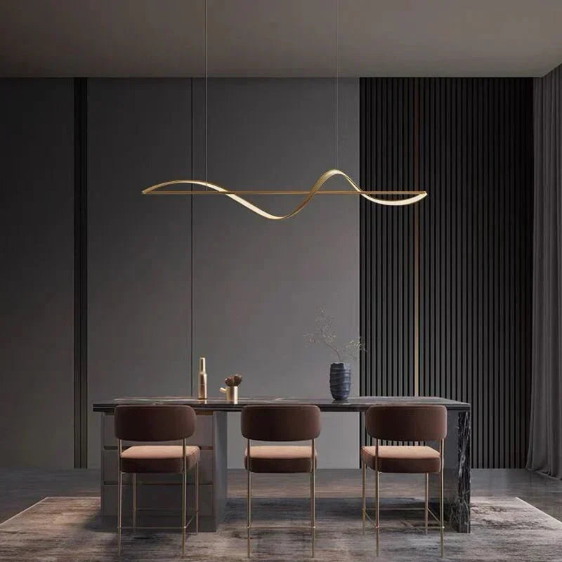 Lampa wisząca Fala — nowoczesna lampa LED nad stół lub wyspę kuchenną | Norivo Norivo