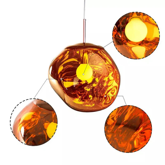 Designerska lampa wisząca topiona kula LED — 4 kolory, 4 rozmiary | Norivo Norivo