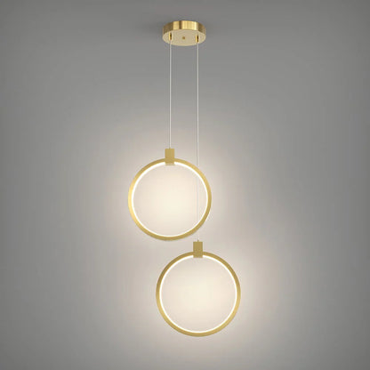 Lampa wisząca LED geometryczna — złoty design | Norivo Norivo