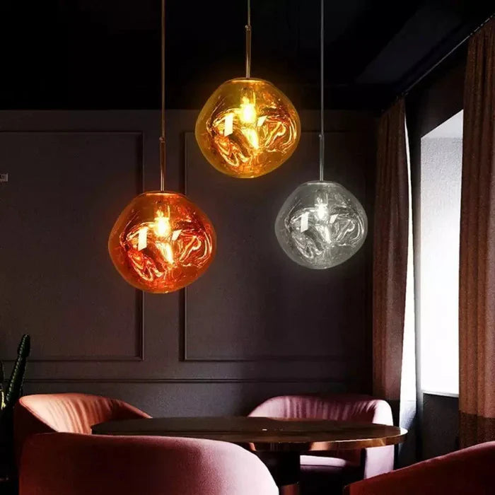 Designerska lampa wisząca topiona kula LED — 4 kolory, 4 rozmiary | Norivo Norivo