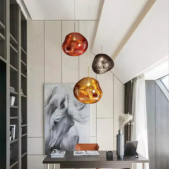 Designerska lampa wisząca topiona kula LED — 4 kolory, 4 rozmiary | Norivo Norivo