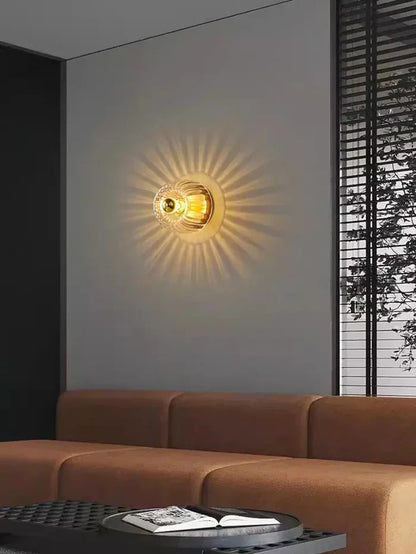 Elegancka lampa sufitowa szklana z kryształowym designem — plafon LED, srebrny lub złoty | Norivo Norivo