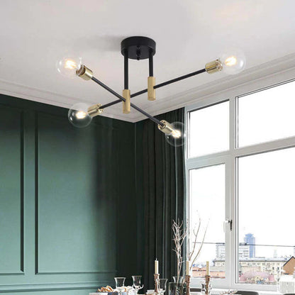 Industrialna lampa sufitowa żyrandol z okrągłymi lampami — 3 konfiguracje | Norivo Norivo