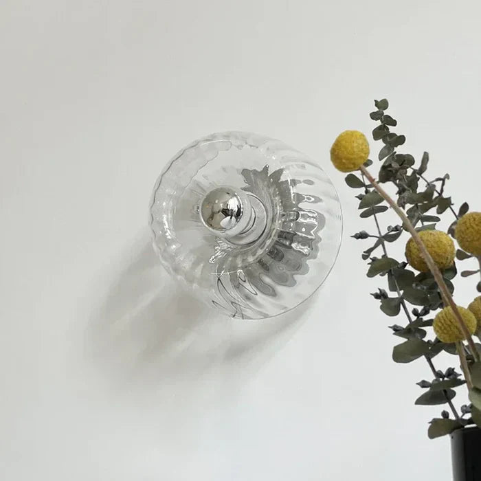 Elegancka lampa sufitowa szklana z kryształowym designem — plafon LED, srebrny lub złoty | Norivo Norivo