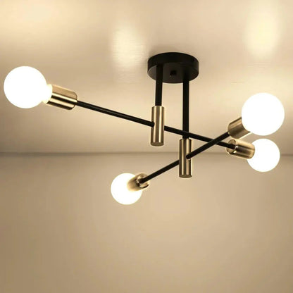 Industrialna lampa sufitowa żyrandol z okrągłymi lampami — 3 konfiguracje | Norivo Norivo