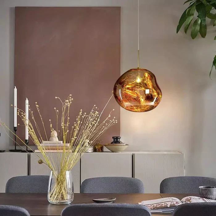 Designerska lampa wisząca topiona kula LED — 4 kolory, 4 rozmiary | Norivo Norivo