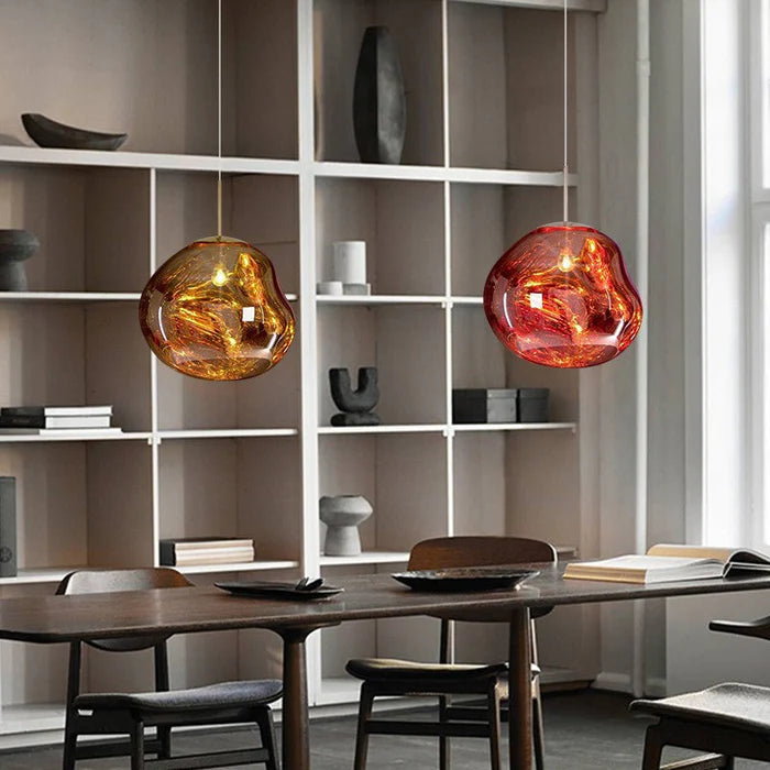 Designerska lampa wisząca topiona kula LED — 4 kolory, 4 rozmiary | Norivo Norivo