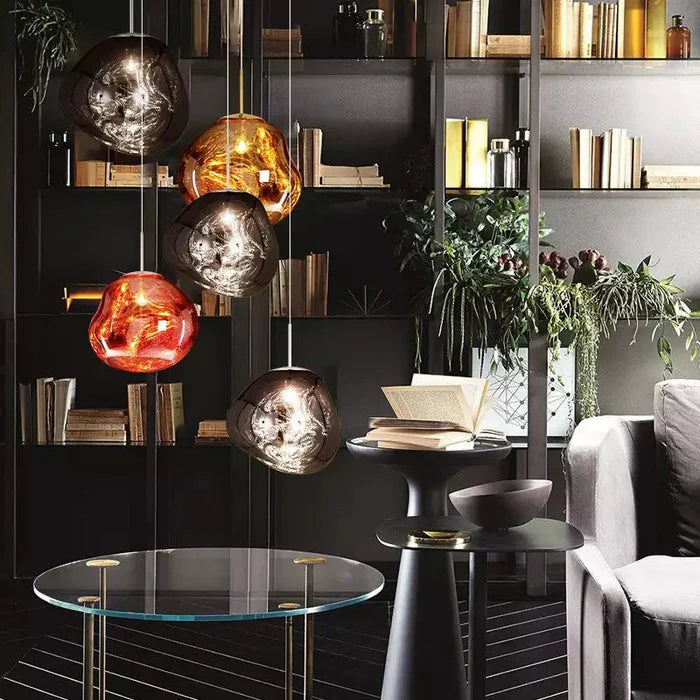 Designerska lampa wisząca topiona kula LED — 4 kolory, 4 rozmiary | Norivo Norivo