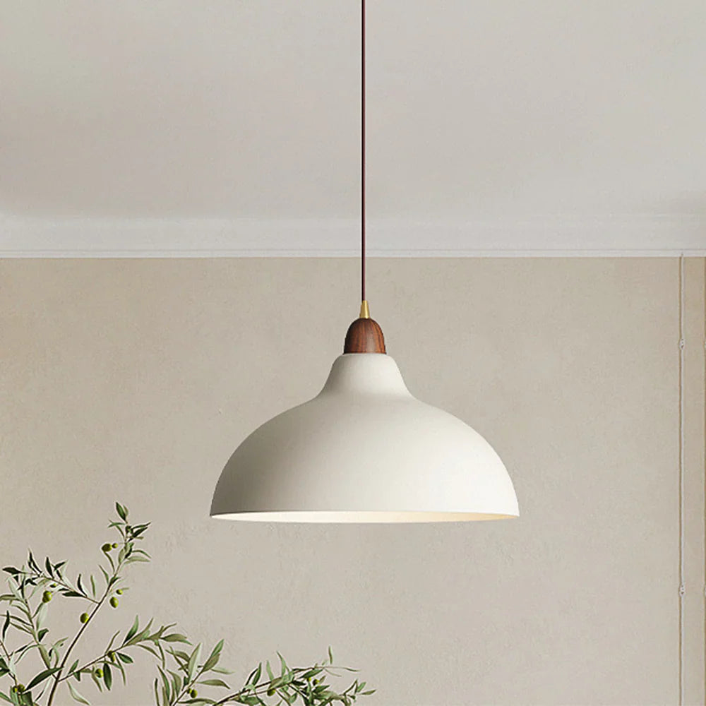 Lampa wisząca z drewnianym akcentem — minimalistyczny design | Norivo Norivo