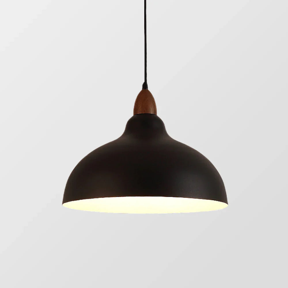 Lampa wisząca z drewnianym akcentem — minimalistyczny design | Norivo Norivo