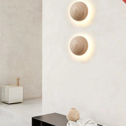Lampa ścienna — kinkiet z kamienia trawertynowego, unikalny design | Norivo Norivo