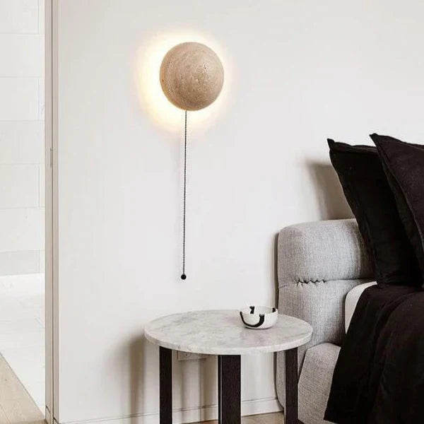 Lampa ścienna — kinkiet z kamienia trawertynowego, unikalny design | Norivo Norivo