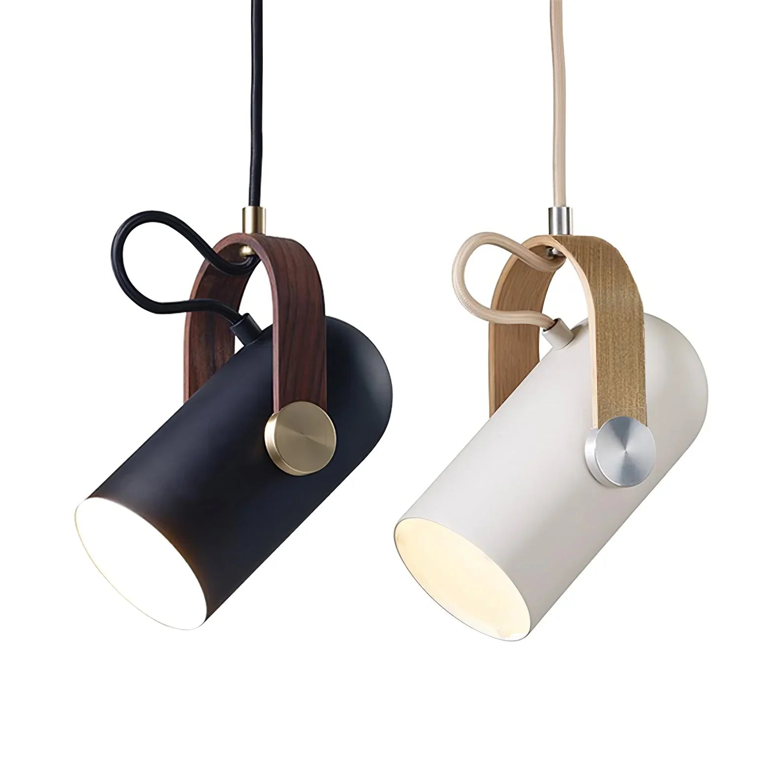 Lampa wisząca loftowa — drewno i metalowy klosz | Norivo Norivo