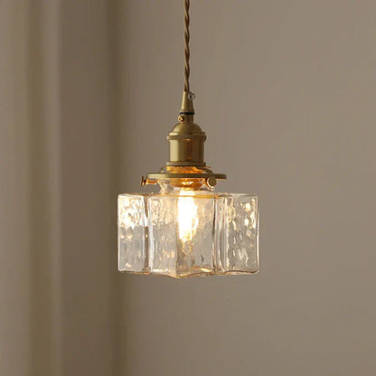 Vintage szklana lampa wisząca z mosiężnym wykończeniem — 3 kształty | Norivo Norivo