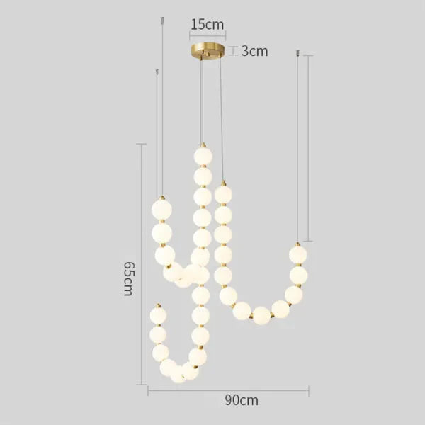Lampa wisząca LED — efektowna forma naszyjnika z kulami świetlnymi | Norivo Norivo