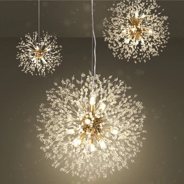 Ekskluzywny żyrandol z kryształkami — efektowna lampa sufitowa glamour | Norivo Norivo