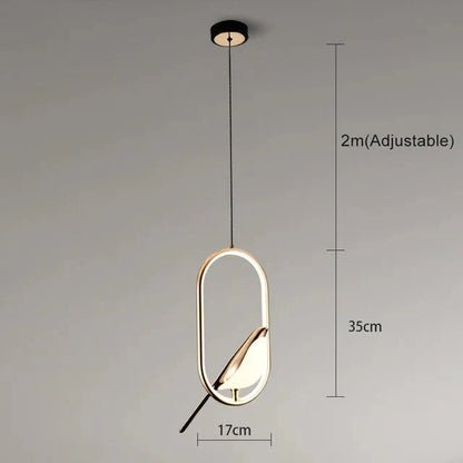 Luksusowa lampa wisząca ze złotym ptakiem — artystyczna dekoracja sufitowa | Norivo Norivo