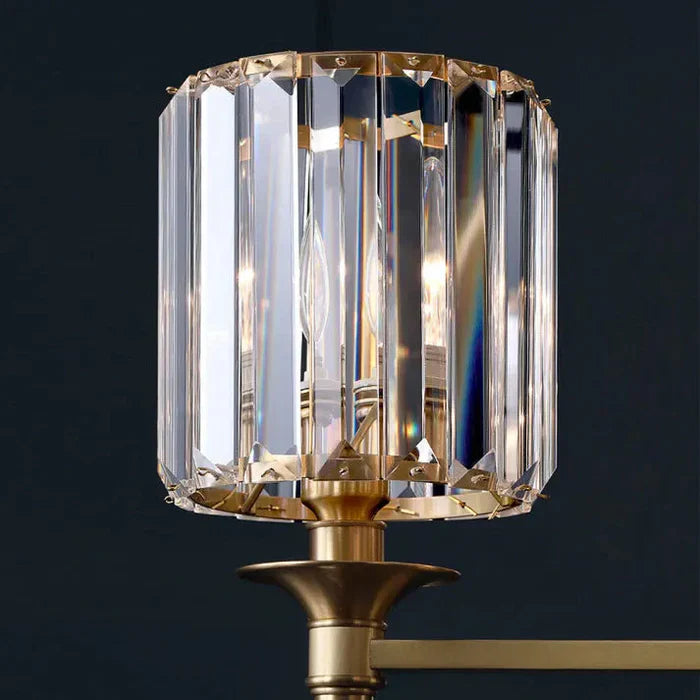 Elegancki kinkiet kryształowy w stylu glamour — złoty, ze szklanym kloszem | Norivo Norivo